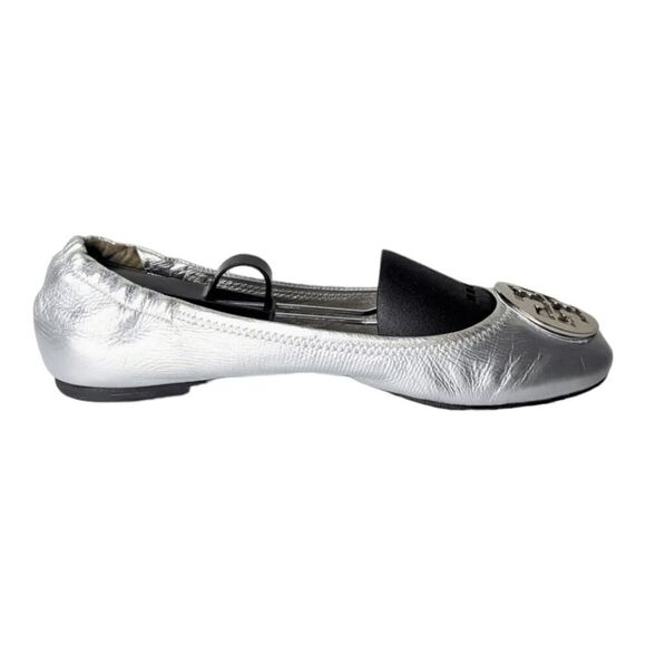 TORY BURCH Claire 'Silver' Ballet Flats Size 10.5M - Picture 8 of 11
